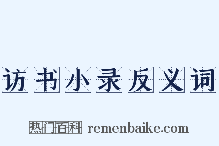 访书小录反义词是什么意思的图片